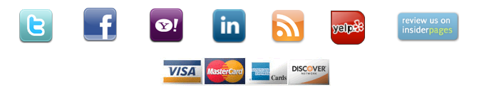 Twitter, Facebook, yahoo, linkedin, insider pages, and more